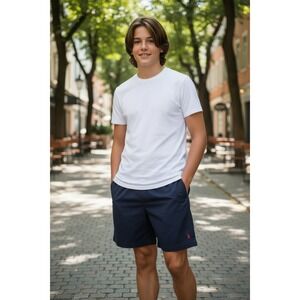 Polo By Ralph Lauren Kids Boys SZ XL 20 Navy Blue‎ Classic Chino Shorts Pockets